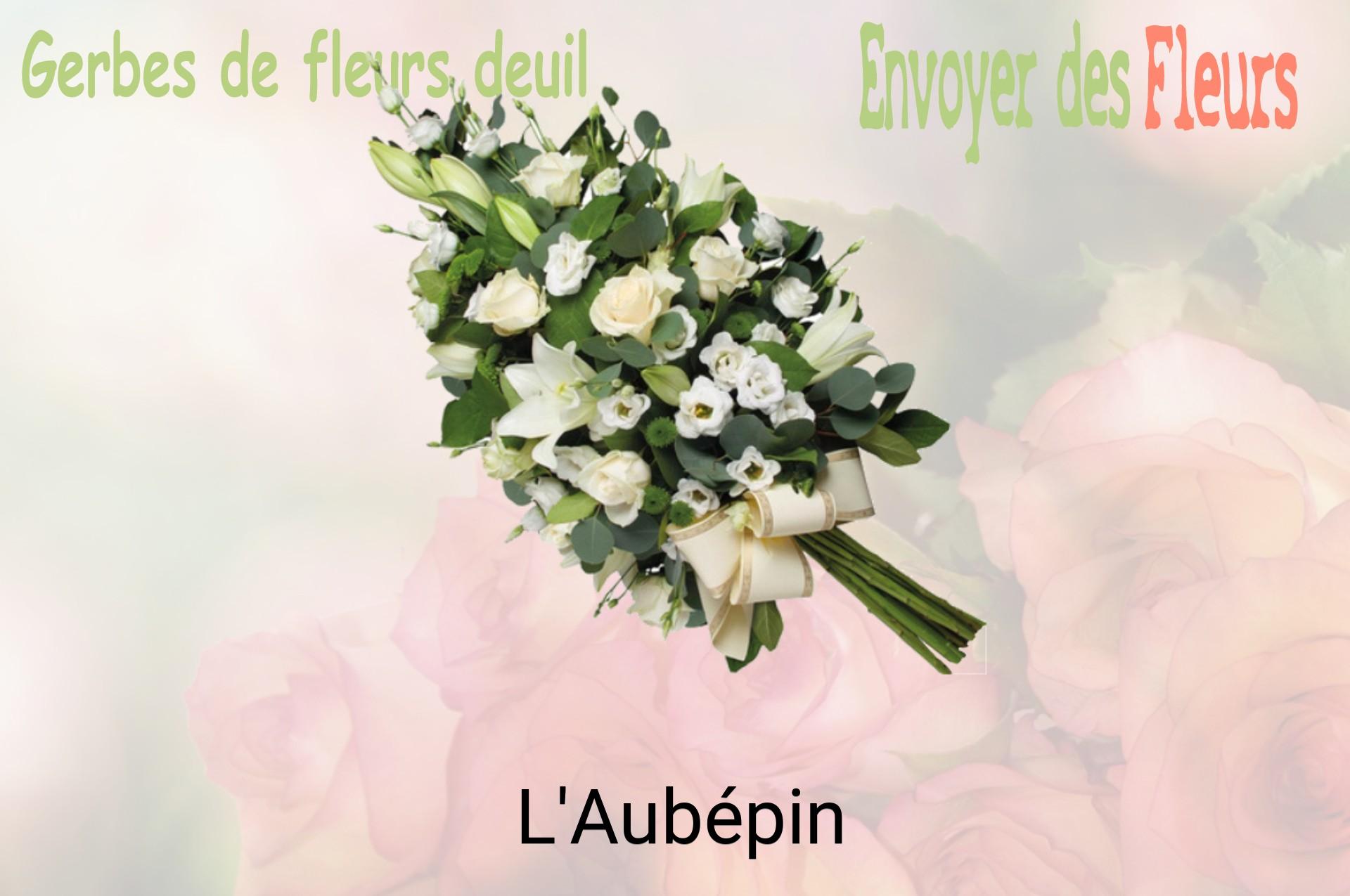 Gerbe de fleurs de deuil livrée à L'Aubépin